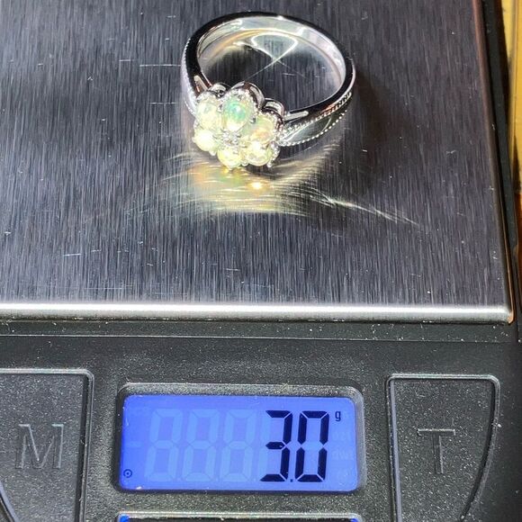 Natural Ethiopian Opal Sterling Silver Ring Size 7 - Picture 10 of 10